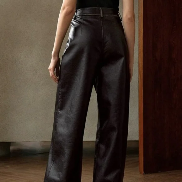 Anewsta Maillard Fashionable Vintage Washed-Out Women Long Pants US4 Chocolate - Picture 4 of 9